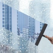 Resim Premium Silikon Cam Sileceği ve Kazıyıcı - Banyo, Mutfak, Aynalar, Duş Kapıları için İz Bırakmayan Pencere Temizleyici Aracı - Çok Yüzeyli Ev Temizlik Aracı (Siyah) | Şık Tasarım | Çok Yönlü Kazıyıcı, Banyo Temizleme Araçları 