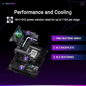 Resim ASUS ROG STRIX Z890-F GAMING WIFI Intel Z890 LGA1851 DDR5 8600 DP HDMI 2xUSB4 5x M2 USB3.2 WiFi 7 + BT AURA RGB 2.5Gbit LAN ATX 16+1+2+2 Güç Aşamaları, Thunderbolt 4, DIMM FIT, M.2 Q-Release Anakart 