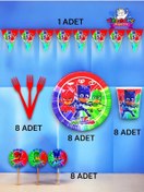 Resim 8 Kişilik Pijamask Temalı Eko Set - Doğum Günü Parti Ve Eğlenceli Etkinlikler 7 