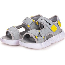 Resim Kiko Kids Cırtlı Yürüyüş Erkek Çocuk Sandalet 2722-27 Gri - Sarı 