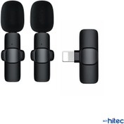 Resim ScHitec K9 Lightning Çift Kablosuz Wireless HD Yaka Mikrofonu Siyah 