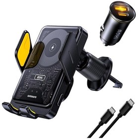 Resim Superauto 65w Araç İçi Şarjı, 15w Şarj Aleti Handsfree Telefon Tutucu 