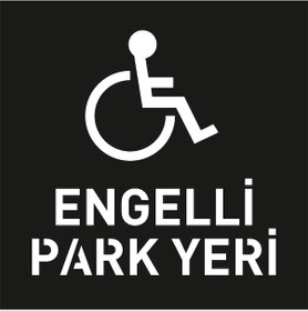 Resim Engelli Park Yeri Şablonu Otopark Boyama Şablonu Engelli Yeri Sembolü 100x100 Cm 