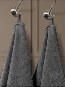 Resim Ladin Pamuk Banyo Havlusu 70x140 Koyu Gri 