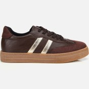 Resim Yaya by Hotiç Kadın Kahverengi Altın Detaylı Rahat Spor Ayakkabı 