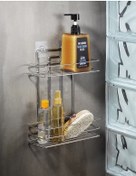 Resim Sas Tş-02 Paslanmaz 2 Katlı Banyo Şampuanlık Düzenleyici Krom Çok Renkli 