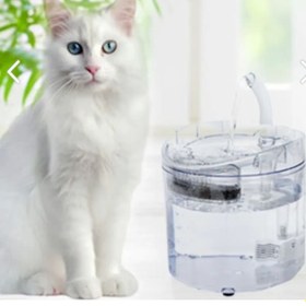 Resim Renetic Işıklı Kedi Köpek için Sessiz Şeffaf Otomatik Su Pınarı Su Çeşmesi Su Sebili Adaptörlü 