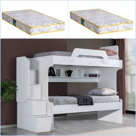 Resim Setay İnci 2li Ranza, Beyaz + 2 Adet Comfort Yatak 