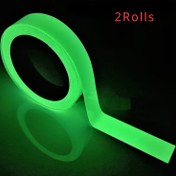 Resim 2 Rulo Floresan Yeşili Lüminous Bant, Akrilik PVC Malzeme, Çıkışı İşaretleri, Merdivenler, Anahtarlar, Gece Dekorasyonu, Dış Sporlar, Atölye Organizasyonu için Güvenlik Zemin İşaretlemeleri 