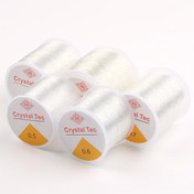 Resim 1 Rulo, 100m Yüksek Kaliteli Şeffaf Elastik İplik DIY Takı Yapımı İçin - "Crystal Tec" Etiketli Esnek Plastik İp, Boncuk ve El Sanatları İçin İdeal, El Sanatları Malzemeleri | Dekoratif İplik | Pürüzsüz Dokulu, Takı Yapımı İçin Elastik İplik 