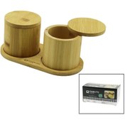 Resim Genel Markalar 2PCS AHŞAP BAMBU BAHARATLIK YUVARLAK=8X8ALTLIK=9.5X19.5ÇEVİR AÇ-MIKNATISLI KAPAK (5047) 