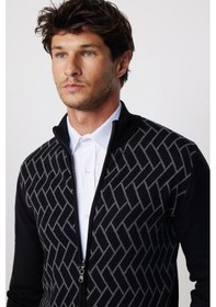 Resim Tudors Slim Fit Dar Kesim Yarım Balıkçı Yaka Fermuarlı Önü Desenli Erkek Hırka-28815-multi Çok Renkli 