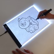 Resim A3 A4 A5 LED Işıklı Pad, Ultra İnce Ayarlanabilir USB Güçlü İzleme Kutusu, Dövme Çizimi, Akış Çizimi, Animasyon Sanat Eseri için 3 Seviyeli Kısılabilir Işık Tahtası - Akrilik (PMMA) Malzeme, Pilsiz 