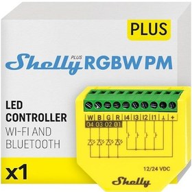 Resim Shelly Plus Rgbw Pm Akıllı Led Renk Ve Parlaklık Kontrol Rölesi 
