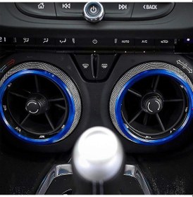 Resim Youmex Chevrolet Camaro 2017-2021 Klima Menfezi Kapak - Mavi Alüminyum Dekoratif Çerçeve 