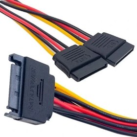 Resim Assess Store Sata Çoklayıcı, 1 Erkek 2 Dişi 2 Port Çoklayıcı, 15 Pin, Sata HDD Bağlantı Kablosu, 