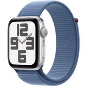 Resim Apple Watch Se Gps 44mm Gümüş Alüminyum Kasa ve Winter Mavi Sport Loop Apple