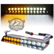 Resim 12 Ledli 15 Modlu Vantuzlu Turuncu Beyaz Çakar Lamba Traktör Kamyonet Foklift Çakmaklık Girişli 