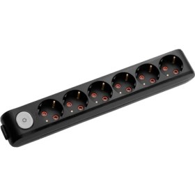 Resim Viko Multi-Let 6'lı Topraklı Çocuk Korumalı Klemensli Anahtarlı Priz Siyah Kablosuzdur! 
