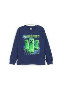 Resim Dobakids 3D Minecraft Baskılı Erkek Çocuk Pijama Takımı Lacivert 