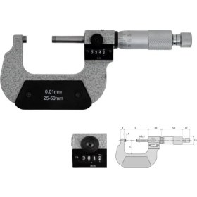 Resim 50-75MM Numaratörlü Mikrometre 