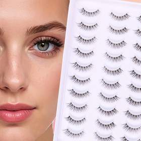 Resim 20 Çift Doğal Kıvırcık Hafif ve Yumuşak Uçlar İnce Yarım Göz Çapraz Kabarık 13mm 