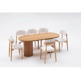 Resim Terra 90x170 Sabit Ahşap Masa Yemek Odası Takımı, Mutfak Takımı 6 Adet Sandalye 