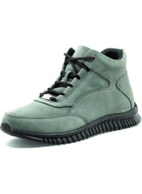 Resim Costo Shoes Gri Büyük Numara Dana Derisi Rahat Geniş Kalıp Erkek Bot 