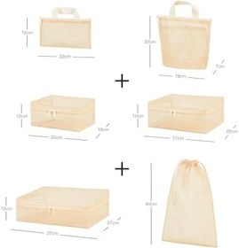 Resim Ocean Home Textile 6'lı Bej Renk File Bavul İçi Düzenleyici Set 