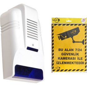 Resim LOREX Lr-os30d Caydırıcı Alarm Sireni Kamera İle İzlenmektedir Uyarı Ikaz Levhası 