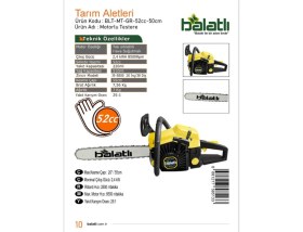 Resim Balatlı Benzinli Ağaç Kesme Motoru 55CM Pala Hızar 