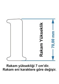 Resim Stencil Rakam Boyama Şablonu X003-sayı Rakam Yüksekliği 7 Cm 