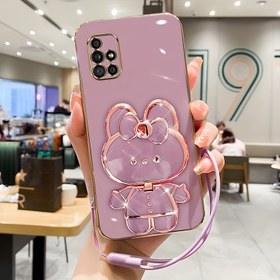Resim Sevimli Karikatür Makyaj Aynası Tutucu Kılıfı SamSung Galaxy A71/A70, A54/A53/A52/A51/A50, A32/A31, A22/A21s/A20 için - Düşmeye Karşı Koruma, Darbeye Dayanıklı, Elektro Kaplama Yumuşak Kabuk ve Boyun Askısı - 2024 Yeni Cep Telefonu Aksesuarı 