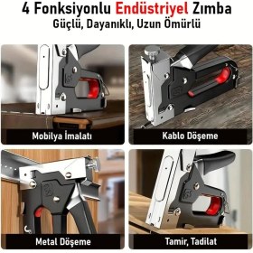 Resim Valkyrie Profesyonel Zımba Tabancası + 4000 Adet Zımba Teli Hediye – Ahşap, Kumaş ve Duvar Için Güçlü Tabanca 