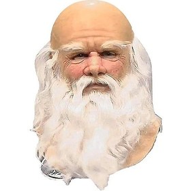 Resim Yetişkinler İçin Cadılar Bayramı Maskeleri, Lateks Beyaz Sakallı Noel Baba Maskesi, Çocuklar Ve Yetişkinler İçin Sevimli Noel Maskesi, Cosplay Kostümlü Noel Partisi Karnavalı İçin Tam Yüz Maskeleri Diğer 