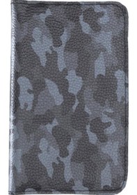 Resim Leony 6.1 Inch Uyumlu Deri Kartlıklı Kılıf Kamuflaj Gri 