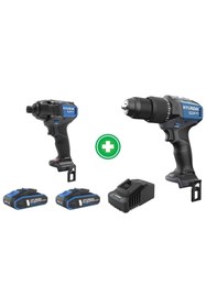 Resim Hyundai S01-T2B Akülü Set HD20X-60 Darbeli Matkap + ID20X-230 Darbeli Vidalama 