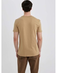 Resim DeFacto Slim Fit Dar Kesim Bisiklet Yaka Baskılı Kısa Kollu Tişört C2085AX24SMBG118 