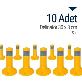 Resim İleri Trafik Delinatör 30 x 8 CM Sarı 10 Adet Esnek Duba 