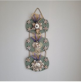 Resim Âric El Yapımı Doğal Deniz Kabuklu Üçlü Pano 