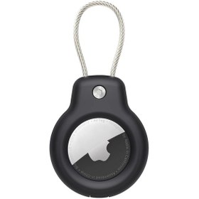 Resim Buff Tagsafe Rope Steel Taşınabilir Anahtarlık Airtag Kılıf Black 