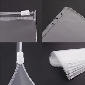 Resim 6'lı A6 Şeffaf Plastik Nakit Zarfı Elastik Tokalı - Dayanıklı, Yeniden Kullanılabilir Hediye, Küçük İşletmeler ve Ofis Kullanımı için Para Saklama, Okul Malzemeleri, Hediye Paketleme Gereçleri, Ofis Malzemeleri, Güvenli Kapanış, Ofis Çalışanları 