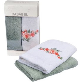 Resim Casabel 2'li Pamuk Mutfak Havlusu - 50x60 Mint Bahar Çiçekleri 
