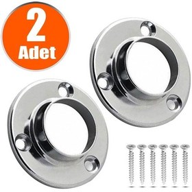Resim Nobel Askı Flanşı Krom Daire Dolap Elbise Askı Aparatı 2 Adet N11.4429 