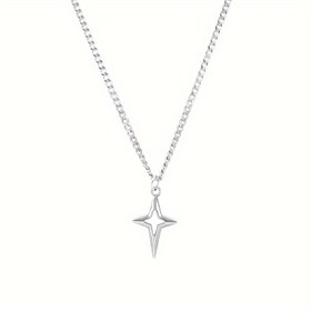 Resim Cross Star Shape Kolye Erkekler Için 
