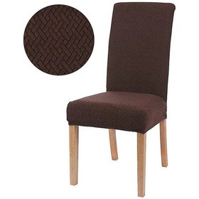 Resim Tuğla Desen Sandalye Kılıfı Sandalye Örtüsü Esnek, 6 Adet Kahve Kahve 