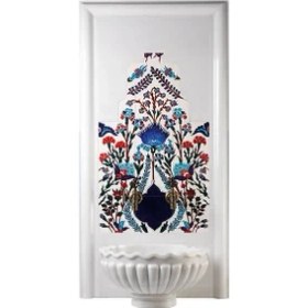 Resim Armada Çini 60x100 İznik Karanfil Türk Hamamı Çini Seramik Pano 