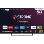 Resim Strong MT50EG8000F 50" 127 Ekran 4K Ultra HD Dahili Uydu Alıcılı Google TV - Ultra Ince Çerçeve 