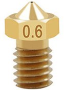 Resim Koodmax 3d Yazıcı Extruder M6 1.75mm / 0.6mm V5 - V6 Pirinç Nozzle Baskı Kafası 