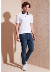 Resim Buratti % 100 Pamuk Düğmeli Regular Fit Erkek Polo Yaka T Shirt 5902134 Beyaz 